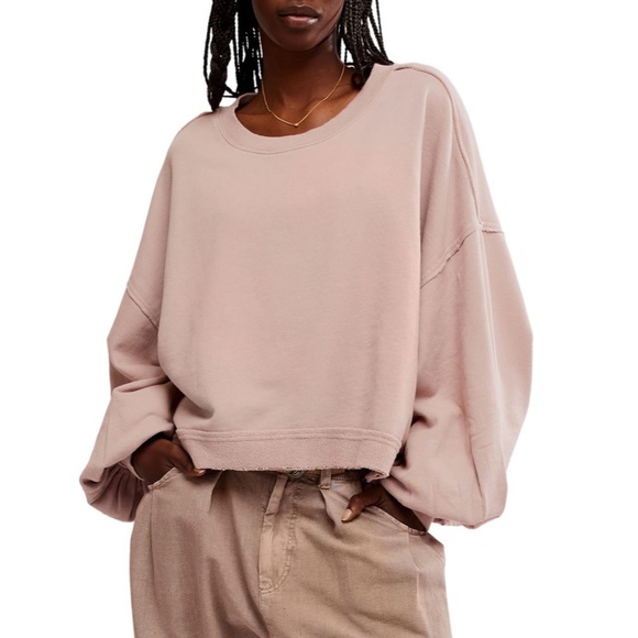 FREE PEOPLE TRISH SWEATSHIRT SIZE XS NWT - Picture 1 of 9